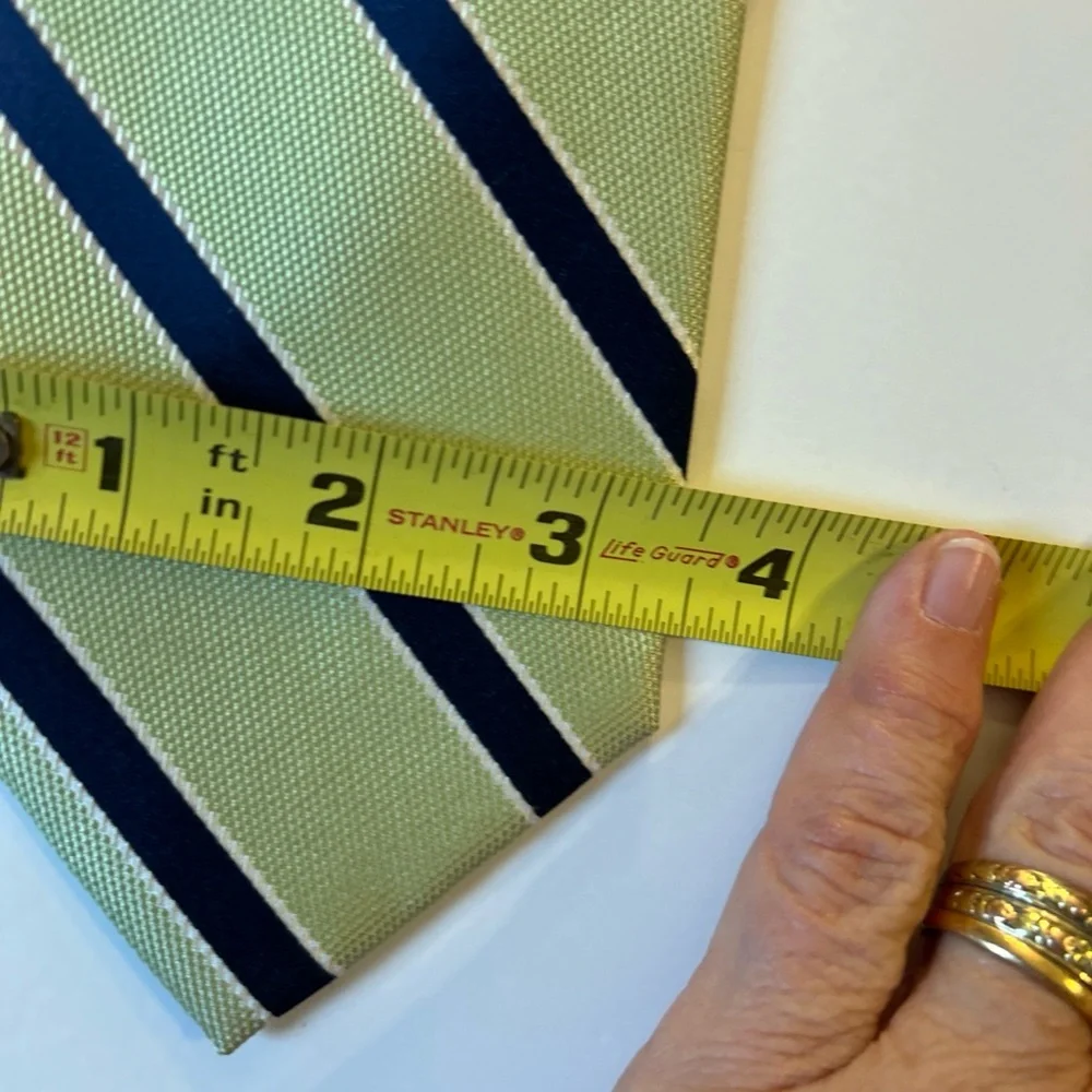 Nautica Green and Navy Striped Tie with Coral solid Tie.‎ Both silk